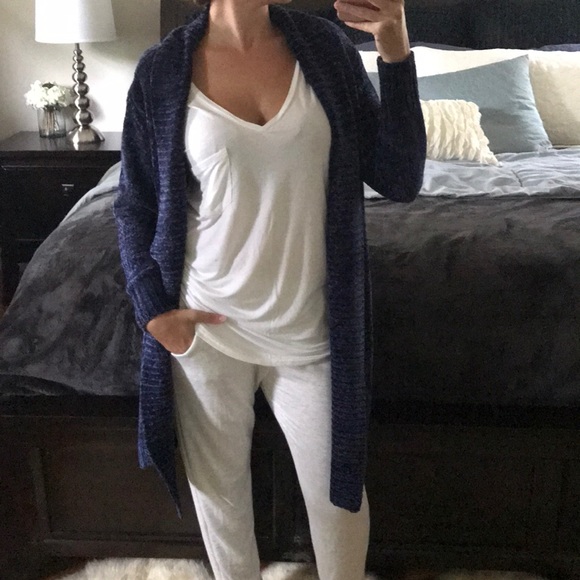 LAST Royal Blue Long super soft chenille cardigan - Picture 2 of 8